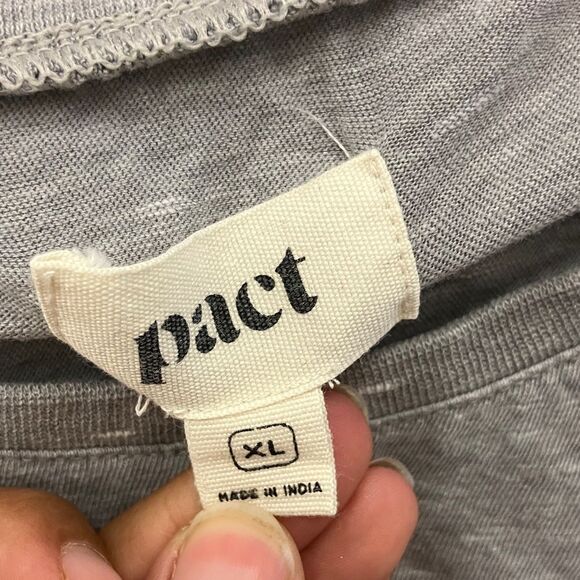 Pact Gray Women's Boxy Muscle Tee XL #166 - Picture 2 of 5